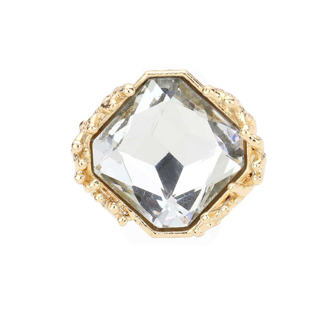 Gold Metal Twig Detailed Stone Stretch Ring. Polish your elegance with the sparkling band. If you prefer timeless glamour, this cut is meant for you. Perfect Birthday Gift, Anniversary Gift, Mother's Day Gift, Anniversary Gift, Graduation Gift, Prom Jewelry, Valentine's Day Gift, Thank you Gift.
