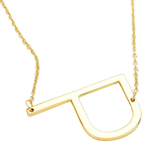Gold Monogram Metal Pendant Necklace. Beautifully crafted design adds a gorgeous glow to any outfit. Jewelry that fits your lifestyle! Perfect Birthday Gift, Anniversary Gift, Mother's Day Gift, Anniversary Gift, Graduation Gift, Prom Jewelry, Just Because Gift, Thank you Gift.