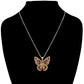 Gold Multi CZ Butterfly Pendant Necklace, butterflies bring a message of positivity and hope, transformation & new beginnings, versatile enough for wearing straight through the week, delicate for all-day wear, coordinate with any ensemble from business casual to everyday wear, Get ready with these Pendant Necklace, put on a pop of color to complete your ensemble. Perfect for adding just the right amount of shimmer & shine and a touch of class to special events.