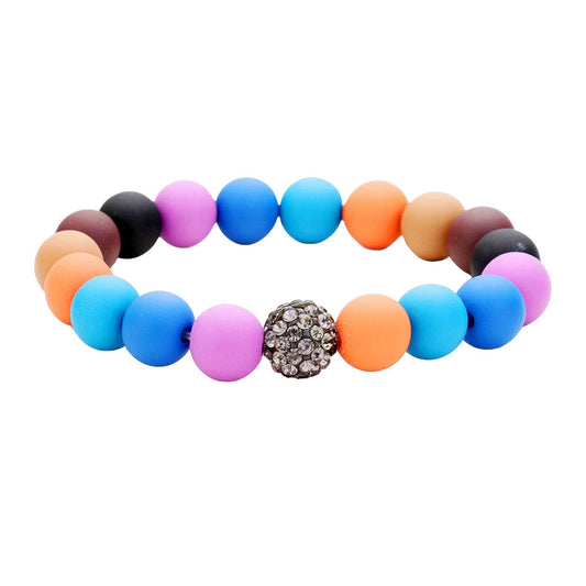 Gold Multi Colorful Shamballa Ball Rhinestone Stretch Bracelet, The combination of rhinestone and wooden theme adds an extra glow to your outfit on special occasions. Pair these with a tee and jeans and you are good to go. Jewelry that fits your lifestyle! It will be your new favorite go-to accessory. create the mesmerizing look you have been craving on any special occasion! Can go from the office to after-hours with ease, adding a sophisticated glow to any outfit on a special occasion.