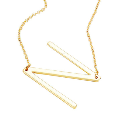 Gold N Monogram Metal Pendant Necklace. Beautifully crafted design adds a gorgeous glow to any outfit. Jewelry that fits your lifestyle! Perfect Birthday Gift, Anniversary Gift, Mother's Day Gift, Anniversary Gift, Graduation Gift, Prom Jewelry, Just Because Gift, Thank you Gift.