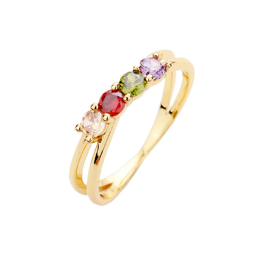 Gold Plated CZ Colorful Round Ring. Fine Color Jewels piece comes with a complimentary Gold Plated. This jewelry design was manufactured with the highest quality standards. Perfect gift for Birthday, Anniversary, Graduation, Mother’s Day, Valentines Day, Engagement, Wedding, Thank You, or just that spur of the moment.