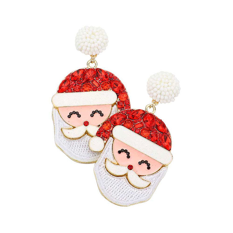 Gold Red Santa Claus Face Dangle Earrings. Get into the Christmas spirit with this gorgeous handcrafted Christmas earrings, Bright Christmas themed colors and Santa face will the perfect choice to your Christmas costumes. They will make them more exciting and eye-catching! Christmas dangle earrings can be used in Christmas, New Year parties and other joyous occasions. Awesome gift idea to give someone who loves the magic of Christmas.