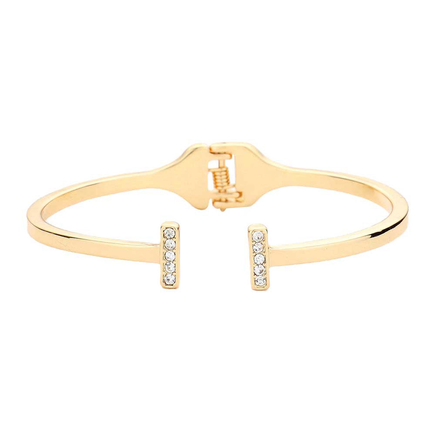 Gold Rhinestone Embellished Metal Rectangle Cuff Bracelet, put on a pop of color to complete your ensemble. Perfect for adding just the right amount of shimmer & shine and a touch of class to special events. Perfect Birthday Gift, Anniversary Gift, Mother's Day Gift, Graduation Gift, Valentine’s Gift.
