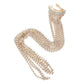 Gold Rhinestone Fringe Barrette. Accent your hairstyle with the fashionable flirty look of this chic bow barrette. It is a great accessory to embellish a bridesmaid’s hair, to add a touch of stylishness when wearing a Sunday dress, to enhance the look of a pageant outfit, or to stand out as the birthday girl.