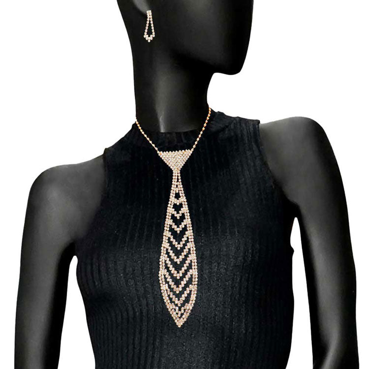 Gold Get ready with these necktie necklace, put on a pop of shine to complete your ensemble. Perfect for adding just the right amount of glamour and sophistication to important occasions. These classy rhinestone necktie necklaces are perfect for Party, Wedding and Evening. Awesome gift for birthday, Anniversary, Valentine‚Äôs Day or any special occasion.