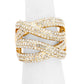 Gold Rhinestone Pave Twist Stretch Ring. Beautifully crafted design adds a gorgeous glow to any outfit. Jewelry that fits your lifestyle! Perfect for adding just the right amount of shimmer & shine and a touch of class to special events. Perfect Birthday Gift, Anniversary Gift, Mother's Day Gift, Graduation Gift, Just Because Gift, Thank you Gift.