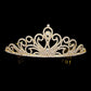 Gold Rhinestone Princess Tiara, this mini tiara is made of rhinestone; Easy wear, sturdy and non-breakable headgear. The mini hair accessory is really beautiful, Pretty and lightweight. Makes You More Eye-catching at events and wherever you go. Suitable for Wedding, Engagement, Birthday Party, Any Occasion You Want to Be More Charming.