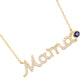 Gold September Birthstone MAMA Message Pendant Necklace. Elegant jewelry brightens up your brilliant life. No matter when, a mother is always there to accompany you and protect you. The mother necklace keeps our love close to mom.  Make your mother feel special by giving this MAMA pendant necklace as a gift and expressing your love for your mother on this Mother's Day.