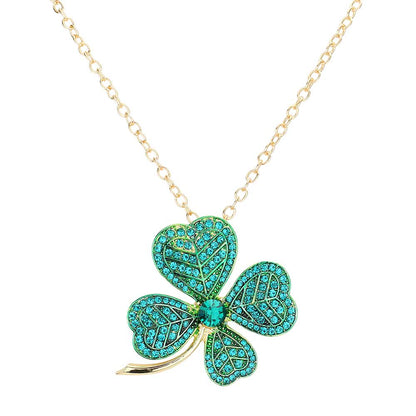 Gold St. Patrick's Day Stone Embellished Clover Pendant Necklace, is perfect to accent your love for the Irish while wearing this beautiful necklace. The luck of St. Patrick's Day will be with you this year with these beautiful clover pendant necklaces. These cute stone-embellished necklaces are the perfect accessory to finish off any festive look. This necklace will be fit for St. Patrick's Day parties, night parties, and carnivals.