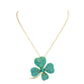 Gold St. Patrick's Day Stone Embellished Clover Pendant Necklace, is perfect to accent your love for the Irish while wearing this beautiful necklace. The luck of St. Patrick's Day will be with you this year with these beautiful clover pendant necklaces. These cute stone-embellished necklaces are the perfect accessory to finish off any festive look. This necklace will be fit for St. Patrick's Day parties, night parties, and carnivals.
