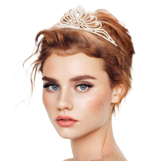Gold Teardrop Centered Princess Tiara, this tiara features precious and an artistic design. Perfect for adding just the right amount of shimmer & shine, will add a touch of class, beauty and style to your special events. Suitable for Wedding, Engagement, Prom, Dinner Party, Birthday Party, Any Occasion You Want to Be More Charming.