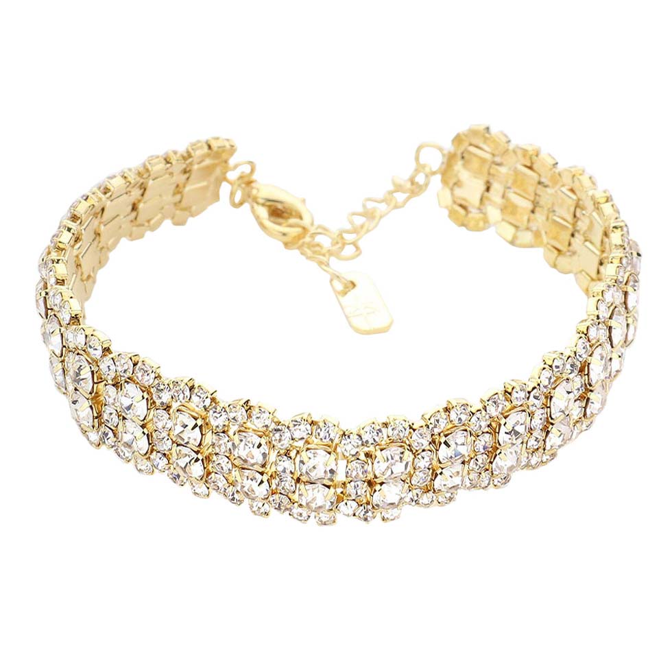 Gold Trendy Bubble Stone Evening Bracelet, get ready with this bubble stone evening bracelet to receive the best compliments on any special occasion. It looks so pretty, bright, and elegant on any special occasion. Awesome gift for birthdays, anniversaries, Valentine’s Day, or any special occasion.