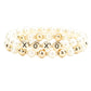 Gold XOXO Pearl Metal Ball Stretch Message Bracelets. Look like the ultimate fashionista with these bracelets! Add something special to your outfit this Valentine! special It will be your new favorite accessory. Perfect Birthday Gift, Anniversary Gift, Mother's Day Gift, Graduation Gift, Valentine's Day Gift.