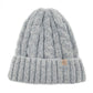 Gray Acrylic One Size Cable Knit Cuff Beanie Hat, Before running out the door into the cool air, you’ll want to reach for these toasty beanie to keep your hands warm. Accessorize the fun way with these beanie, it's the autumnal touch you need to finish your outfit in style. Awesome winter gift accessory!