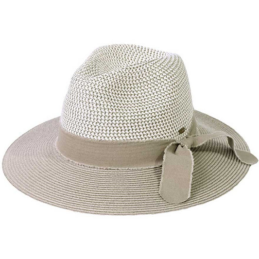 Gray C C Frayed Bow Trim Band Panama Hat, a beautiful & comfortable panama hat is suitable for summer wear to amp up your beauty & make you more comfortable everywhere. Excellent panama hat for wearing while gardening, traveling, boating, on a beach vacation, or to any other outdoor activities. A great cap can keep you cool and comfortable even when the sun is high in the sky.