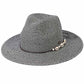 Gray C.C Shell And Pearl Trim Band Panama Sunhat, Keep your styles on even when you are relaxing at the pool or playing at the beach. Large, comfortable, and perfect for keeping the sun off of your face, neck, and shoulders. Perfect summer, beach accessory. Ideal for travelers who are on vacation or just spending some time in the great outdoors. A great sunhat can keep you cool and comfortable even when the sun is high in the sky. 
