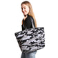 Gray Camouflage Tote Bag, be gorgeous and make an individual statement of fashion with this beautiful tote bag. It will be your new favorite accessory to hold onto all your items altogether in one place. The top zipper keeps everything secure and safe. It's easy to carry, and lightweight to run errands or a night out on the town. It's an excellent gift for Birthdays, holidays, Christmas, New Year, etc. for your friends, family, and the persons you love and care for. Keep yourself gorgeous and trendy!