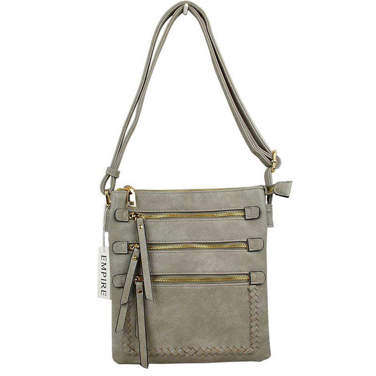 Gray Fashionable Womens Soft Leather Crossbody Purse Shoulder Bag, Show your trendy side with this awesome crossbody bag. Have fun and look stylish. Versatile enough for wearing straight through the week, perfectly lightweight to carry around all day. Hands-Free Cross-Body adds an instant runway style to your look, giving it ladylike chic. This handbag is destined to become your new favorite. Detachable, adjustable crossbody strap. Exterior front zip pocket.