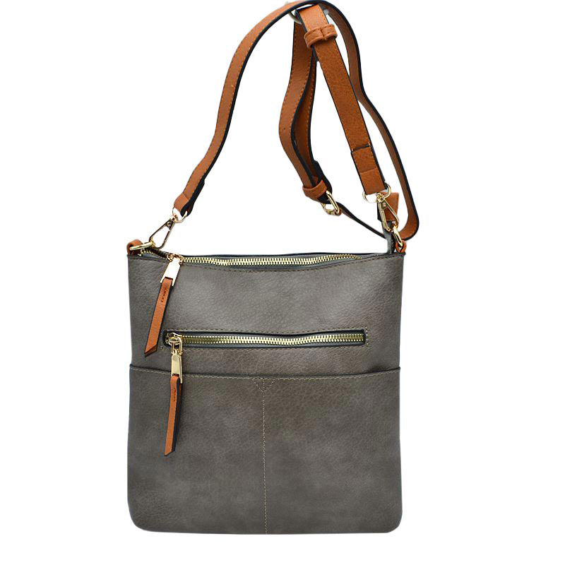 Gray Vegan Zip Pocket Crossbody Bag Faux Leather Zip Pocket Crossbody Bag Small Messenger Bag, look like the ultimate fashionista carrying this small braided bag! It will be your new favorite accessory. Easy to carry specially lightweight ideal for a night out on the town. Perfect Birthday Gift, Everyday Bag, Anniversary Gift, Grduation Gift, Holiday, Christmas, New Years, Anniversary, Valentine's day.