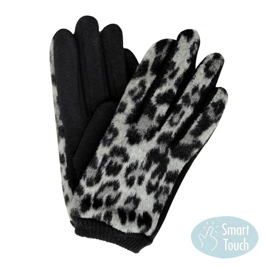 Gray Leopard Print Touch Smart Gloves, gives your look so much eye-catching texture with Leopard patterned embellishment, a cozy feel, very fashionable, attractive, cute looking in winter season. These Tech-friendly warm gloves will allow you to use your electronic device and it can go with touchscreens, while keeping your fingers covered, swipe away! A pair of these gloves will be nice gift for your family, friends, anyone you love and even yourself.