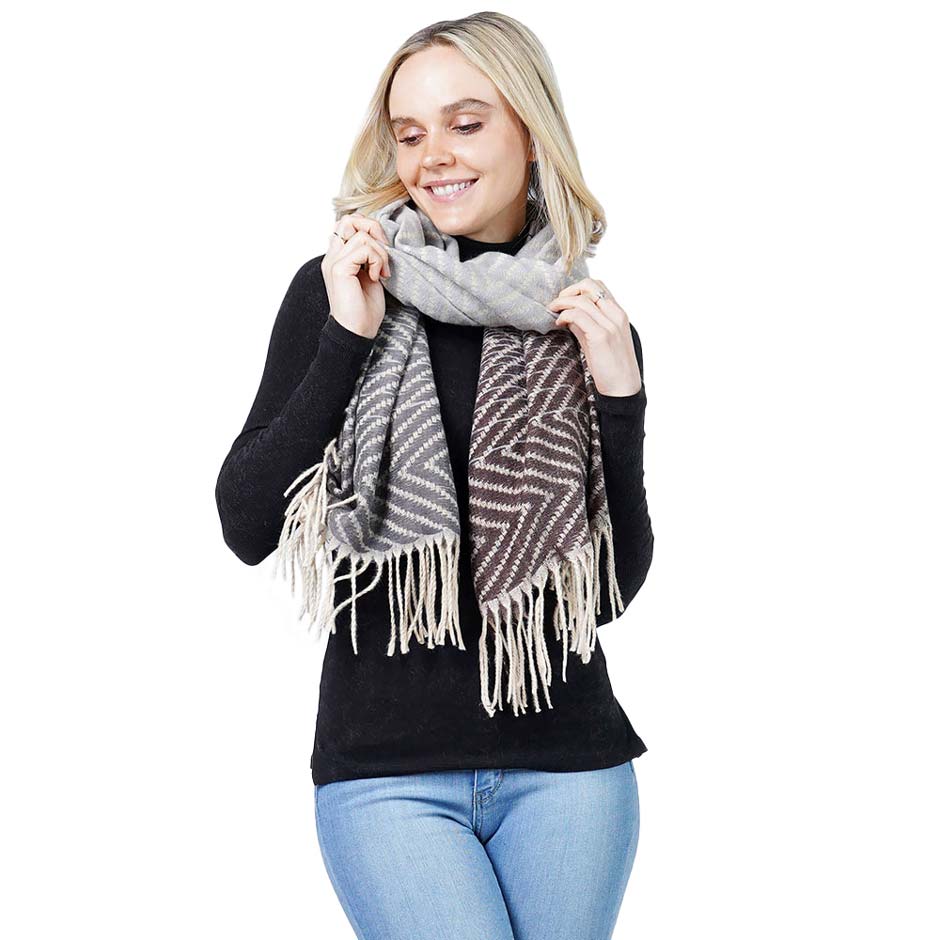 Gray Ombre Woven Scarf With Tassel, on-trend & fabulous, a luxe addition to any cold-weather ensemble. This woven scarf combines great fall style with comfort and warmth. It's a perfect weight that can be worn to complement your outfit or with your favorite fall jacket. Excellent for daily wear in the cold winter to protect you against the chill. It amps up the glamour with a plush material that feels amazing snuggled up against your cheeks.