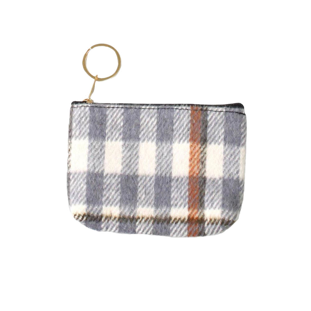 Gray Plaid Check Coin Card Purse, is the ultimate solution to your style and handy accessories both. You can carry money, credit cards, watch, phone, etc. without any hassle. It's also the perfect gift for Birthdays, holidays, Christmas, New Year, etc. Its stylish look and comfortability make it different from other purses. Stay fashionable and comfortable anywhere anytime.