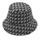 Gray Polyester Geometric Patterned Bucket Hat, this bucket hat doubles as a rain hat and is snug on the head and stays on well. It will work well to keep the rain off the head and out of the eyes and also the back of the neck. Wear it to lend a modern liveliness above a raincoat on trans-seasonal days in the city.