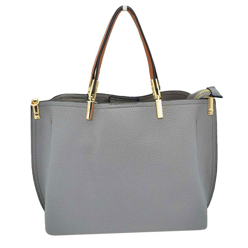 Gray Simpler Times Bucket Crossbody Bags For Women.A great everyday casual mini shoulder bag composed of premium leather. A simple design with subtle gold hardware details on closure, top handle details and zipper. Equipped with a sleek top handle as well as an adjustable/detachable mesh long strap for multiple carrying options. Magnetic snap closure for an inner zipper pouch opening spacious to hold your phone, wallet, and other essentials secure.