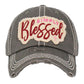 Gray Simply Blessed Vintage Baseball Cap, A beautiful & cool religious-themed vintage cap that will not only save a bad hair day but also amps up your beauty to a greater extent. This Simply Blessed message embroidered baseball hat is made for you. It's fully adjustable and easy to wear in the perfect style! Perfect to keep your hair away from your face while exercising, running, playing tennis, or just taking a walk outside.