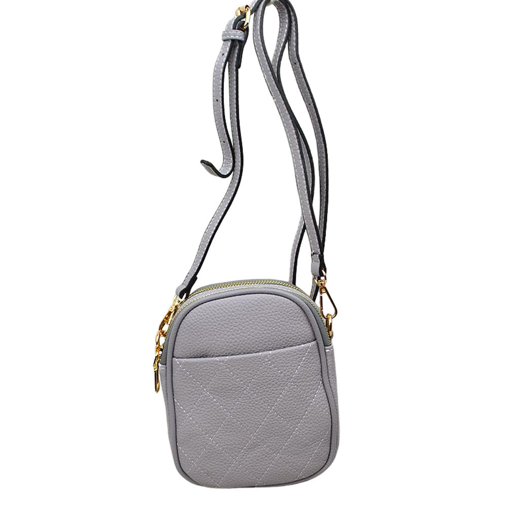 Gray Small Crossbody mobile Phone Purse Bag for Women, This gorgeous Purse is going to be your absolute favorite new purchase! It features with adjustable and detachable handle strap, upper zipper closure with a double pocket. Ideal for keeping your money, bank cards, lipstick, coins, and other small essentials in one place. It's versatile enough to carry with different outfits throughout the week. It's perfectly lightweight to carry around all day with all handy items altogether.