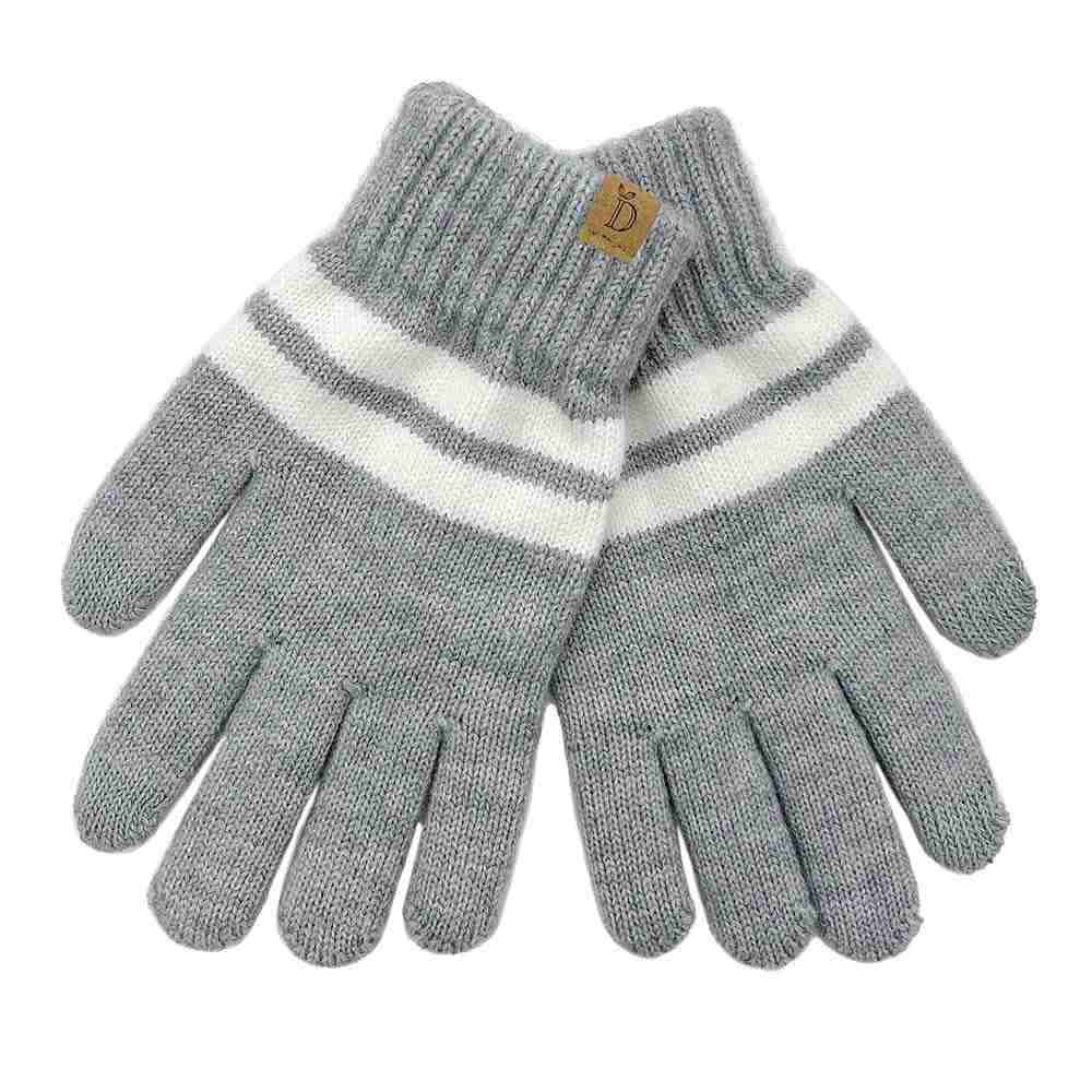 Gray Striped Knit Smart Touch Gloves , cozy design gives a trendy, chic style to any stylish winter wardrobe. An eye-catching colorblock, tech-friendly, stretches for snug fit. Perfect Birthday Gift , Christmas Gift , Anniversary Gift, Regalo Navidad, Regalo Cumpleanos, Valentine's Day Gift, Regalo Dia del Amor