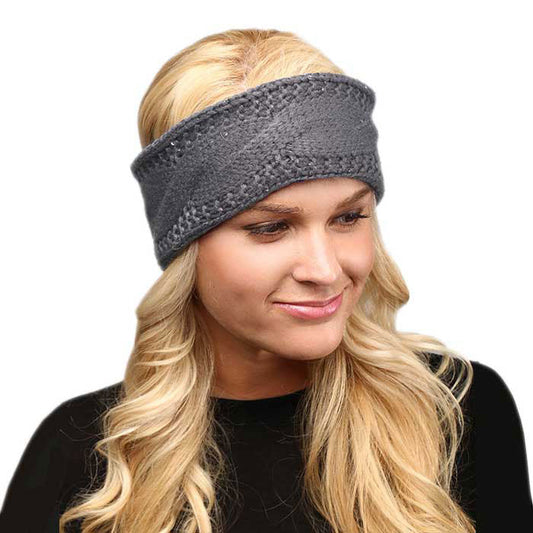 Gray Twisted Tiny Sequin Soft Knit Headband, Weather you're having a bad hair day, want to wear a pony tail, or have gorgeous cascading curls. This head warmer tops off your style with the perfect touch, knotted headband creates a cozy, trendy look, both comfy and fashionable with a pop of color. Perfect for ice-skating, skiing, camping, or any cold activities. This Head Warmer makes a perfect gift for your loved ones!