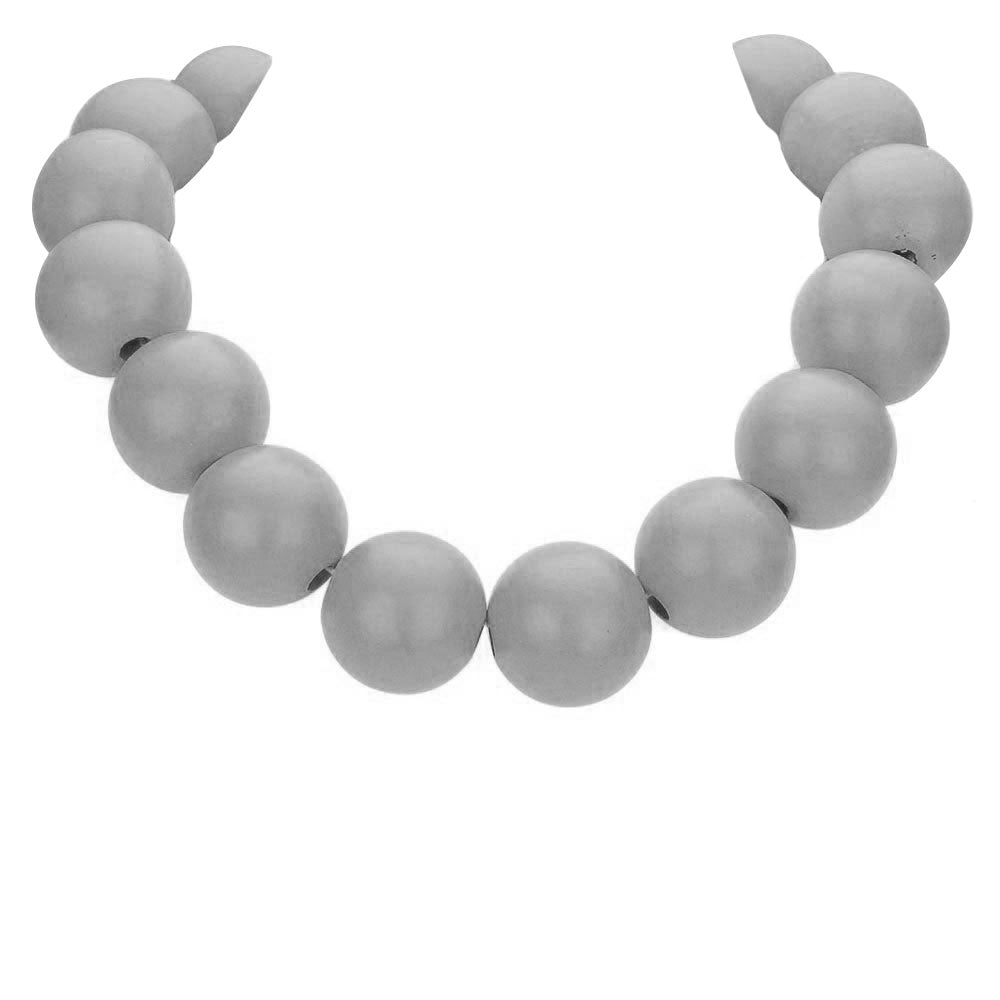 Gray Wood Ball Necklace, delicately polished necklace will enhance your look, versatile enough for wearing straight through the week, perfectly lightweight for all-day wear, coordinate with any ensemble from business casual to everyday wear, the perfect addition to every outfit. Adds a touch of nature-inspired beauty to your look.  