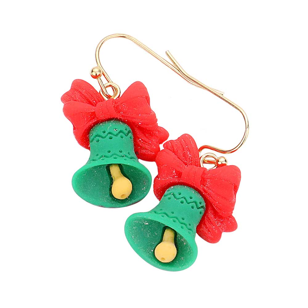 Green Christmas Bell Polymer Clay Dangle Earrings, Show your spirit with these fantastic Christmas Bell Polymer Earrings! Throw these on for all your Christmas parties and instantly transition your outfit into a festive look. They will make them more exciting and eye-catching! These make a great gift for someone who loves the magic of Christmas! Great gifts for Christmas, Thanksgiving ,New Year and Birthday. 