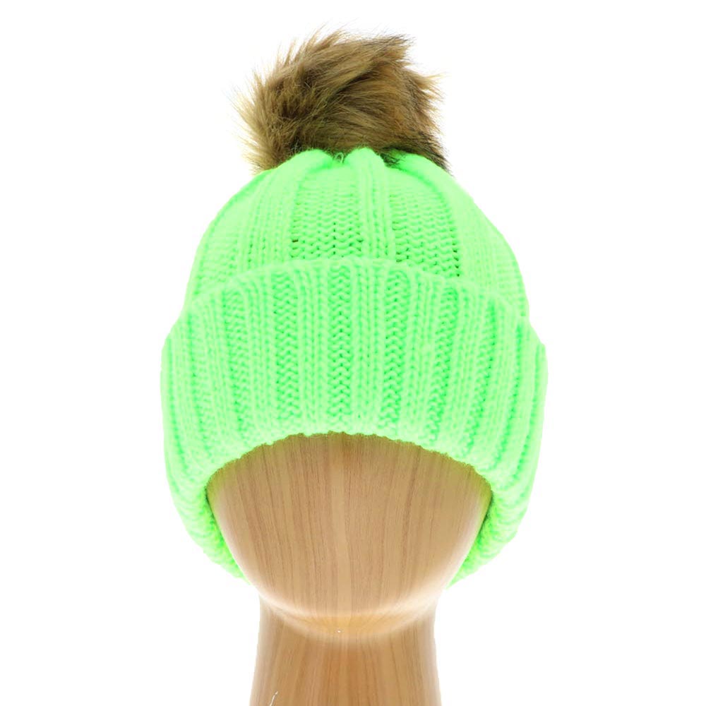 Green Chunky Knit Cuffed Pom Pom Single Layered Beanie Hat, Before running out the door into the cool air, you’ll want to reach for this pom pom beanie to keep you incredibly warm. Whenever you wear this beanie hat, you'll look like the ultimate fashionista. Accessorize the fun way with this Chunky Knit pom pom hat, it's the autumnal touch you need to finish your outfit in style.