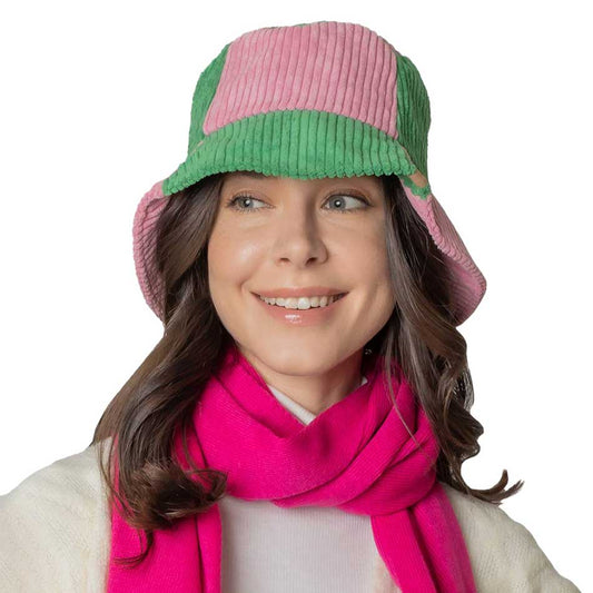 Green Colorblock Corduroy Bucket Hat, show your trendy side with this floral corduroy bucket hat. adds a great accent to your wardrobe, This elegant, timeless & classic Bucket Hat looks fashionable. Perfect for that bad hair day, or simply casual everyday wear; Great gift for that fashionable on-trend friend. Perfect for both casual daily and outdoor activities, such as fishing, hunting, hiking, camping and beach.