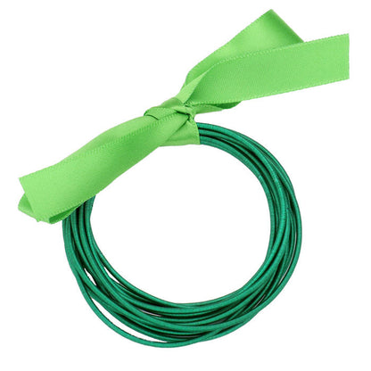 Green Fashionable Guitar String Stackable Stretch Bracelets. These stackable bracelets can light up any outfit, and make you feel absolutely flawless. Fabulous fashion and sleek style adds a pop of pretty color to your attire, coordinate with any ensemble from business casual to everyday wear.