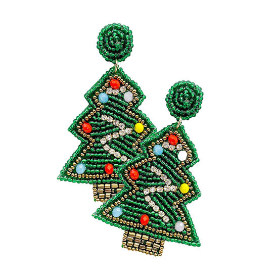 Green Felt Back Christmas Tree Dangle Earrings, elegance and cuteness becomes you in these lightweight and playful, shiny glamorous Christmas tree earrings,get into the Christmas spirit with these our gorgeous handcrafted Christmas tree earrings, they will dangle on your earlobes & bring a smile to those who look at you. Perfect Gift December Birthdays, Christmas, Stocking Stuffers, Secret Santa, BFF, etc. 