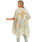 Green Flower Leaf Print Cover-Up Kimono Poncho, Absolutely fab for this summer & spring season to amp up your attire & make you comfortable in dressing up. These kimonos feature a beautiful flower leaf pattern that is easy to pair with so many tops. Lightweight and breathable fabric, comfortable to wear.