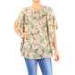 Green Flower Printed Slit Round Poncho, on trend & fabulous, a luxe addition to any weather ensemble. The perfect accessory, luxurious, trendy, super soft chic capelet, keeps you very comfortable. You can throw it on over so many pieces elevating any casual outfit! Perfect Gift for Wife, Mom, Birthday, Holiday, Anniversary, Fun Night Out.