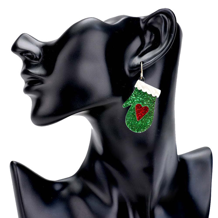 Green Glittered Resin Glove Dangle Earrings, put on a pop of color to complete your ensemble. Perfect for adding just the right amount of shimmer & shine and a touch of class to special events. Perfect Birthday Gift, Anniversary Gift, Mother's Day Gift, Graduation Gift.