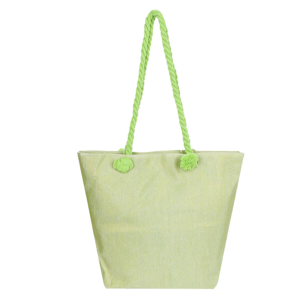 Green Linear Shoulder Bag, Show your trendy side with this awesome solid Shoulder bag. Spacious enough for carrying any and all of your seaside essentials. The soft rope straps really helps carrying this shoulder bag comfortably. Folds flat for easy packing. Perfect as a beach bag to carry foods, drinks, towels, swimsuit, toys, flip flops, sun screen and more. Gift idea for your loving one!