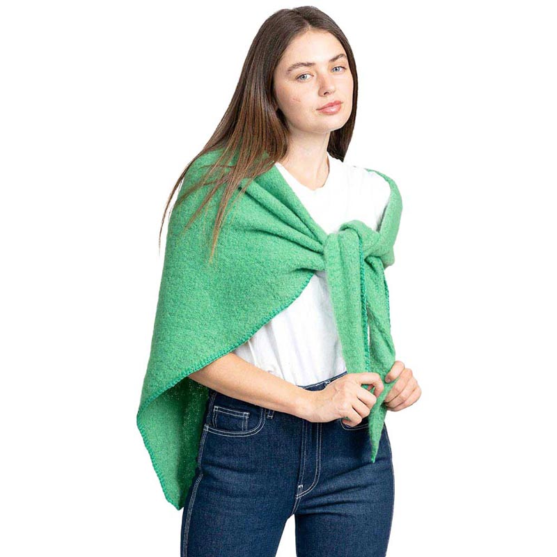 Green Plain Solid Triangle Scarf Shawl, is accented by a triangle style design in a Plain solid color, warm cozy over the shoulder scarf, plushy addition to any cold-weather ensemble, adds a modern touch to the cozy style. It's a design that gives any outfit a unique look. As a modern fashionista, try wearing this luxurious scarf. It'll definitely become a favorite in your accessories collection. Perfect Gift for Birthday, Holiday, Anniversary, Christmas, Fun Night Out, etc. 