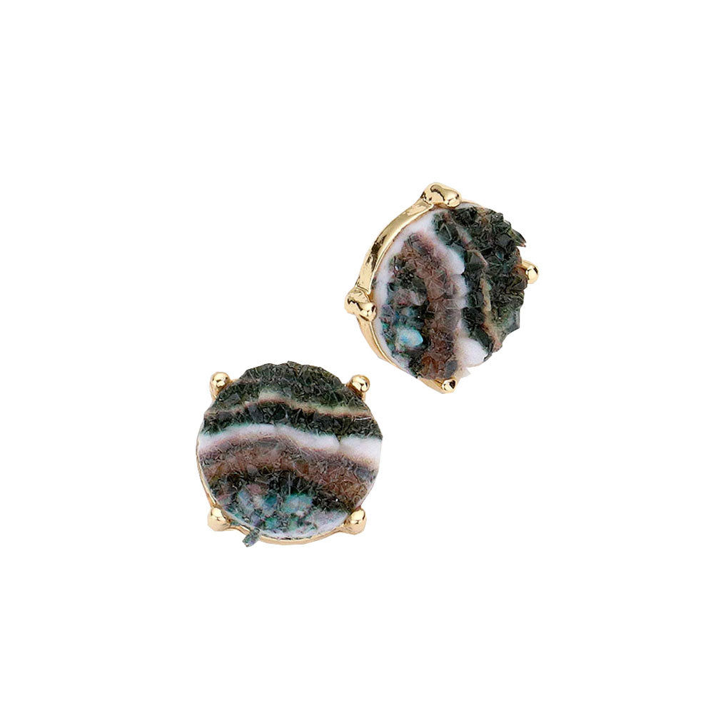 Green Round Druzy Stud Earrings. Get ready with these bright earrings, put on a pop of color to complete your ensemble. Perfect for adding just the right amount of shimmer & shine and a touch of class to special events. Perfect Birthday Gift, Anniversary Gift, Mother's Day Gift, Graduation Gift.