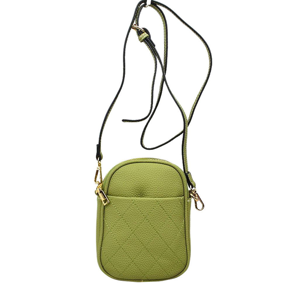 Green Small Crossbody mobile Phone Purse Bag for Women, This gorgeous Purse is going to be your absolute favorite new purchase! It features with adjustable and detachable handle strap, upper zipper closure with a double pocket. Ideal for keeping your money, bank cards, lipstick, coins, and other small essentials in one place. It's versatile enough to carry with different outfits throughout the week. It's perfectly lightweight to carry around all day with all handy items altogether.