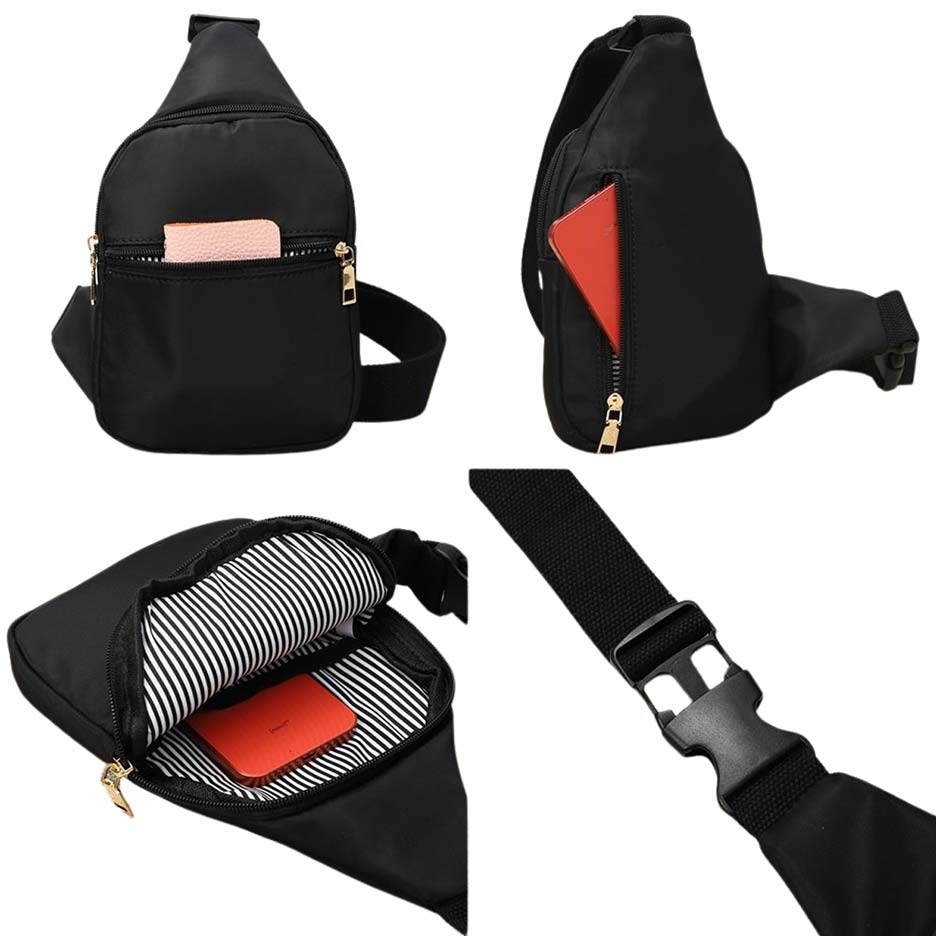 Green Solid Nylon Mini Sling Bag, be the ultimate fashionista while carrying this Solid Nylon Mini Sling bag in style. It's great for carrying small and handy things. Keep your keys handy & ready for opening doors as soon as you arrive. The adjustable lightweight features room to carry what you need for those longer walks or trips.