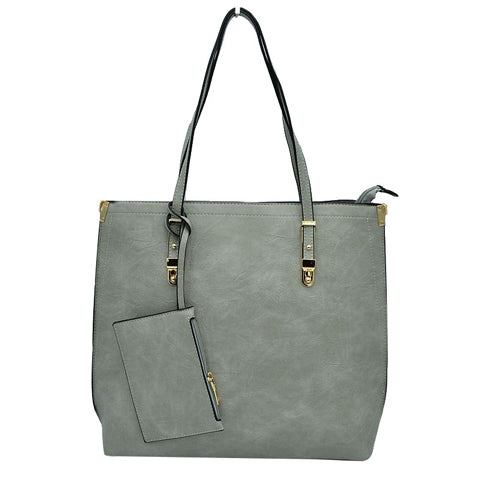 Grey Faux Leather 2 In 1 Shoulder Bag Tote Handbag. Look like the ultimate fashionista with these vintage shoulder bags! Add something special to your outfit! This fashionable bag will be your new favorite accessory. Perfect Birthday Gift, Anniversary Gift, Mother's Day Gift, Graduation Gift, Valentine's Day Gift.