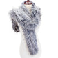 Grey Long Faux Furry Layover Scarf, accent your look with this soft, highly versatile layover scarf. It gives a lot of options to dress up your attire. It goes well with everything from jeans and a tee to work trousers and a sweater.  Soft, comfy, trendy, and beautiful that can keep you perfectly warm and gorgeous at the same time. A great wardrobe staple.