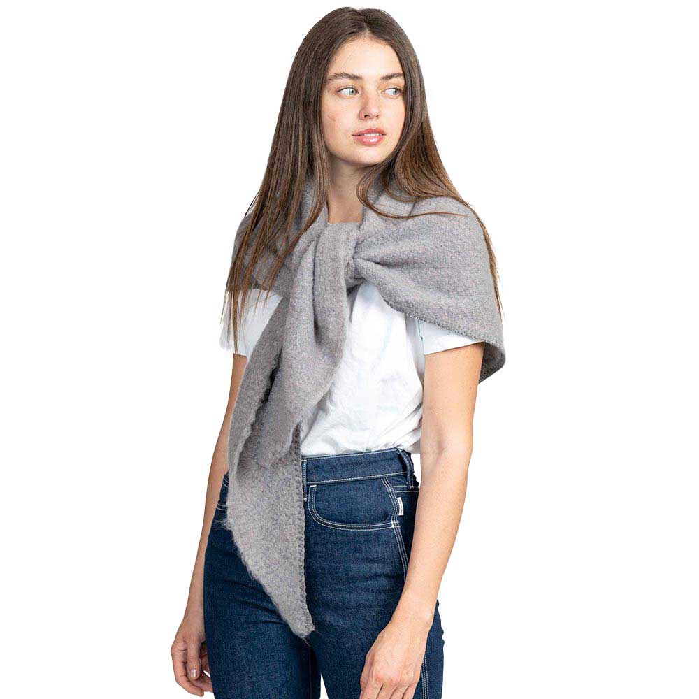 Grey Plain Solid Triangle Scarf Shawl, is accented by a triangle style design in a Plain solid color, warm cozy over the shoulder scarf, plushy addition to any cold-weather ensemble, adds a modern touch to the cozy style. It's a design that gives any outfit a unique look. As a modern fashionista, try wearing this luxurious scarf. It'll definitely become a favorite in your accessories collection. Perfect Gift for Birthday, Holiday, Anniversary, Christmas, Fun Night Out, etc. 